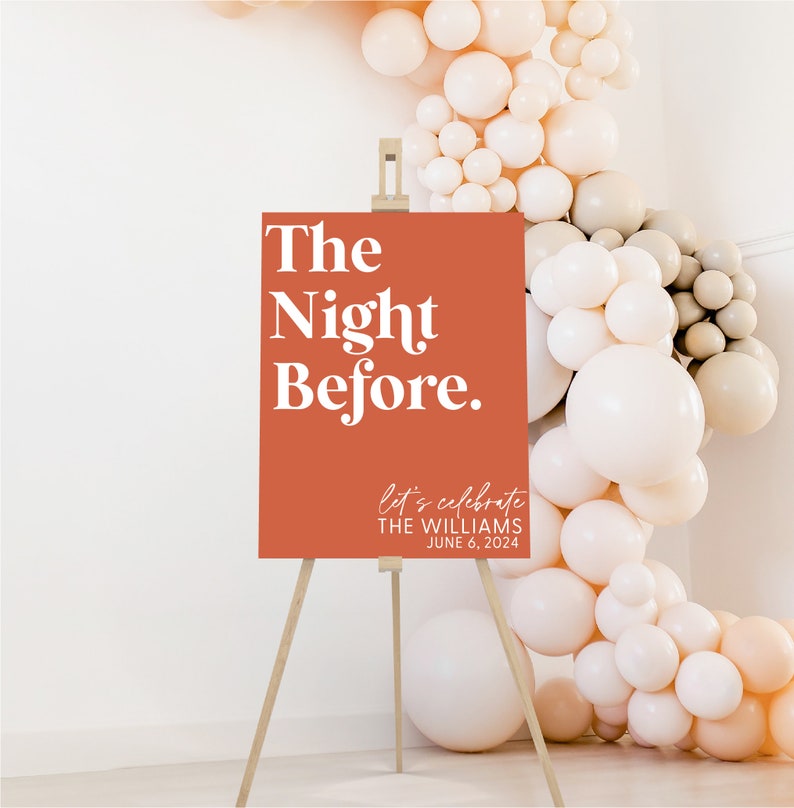 personalized acrylic the night before welcome sign for rehearsal dinner