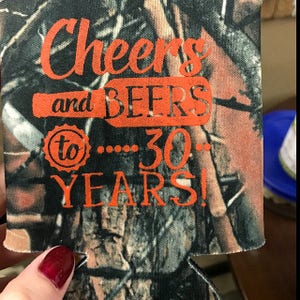 30th Birthday Favors, Cheers & Beers to 30 Years, 30th Party Favor, 30th Birthday for Him, Dirty 30, Happy 30th, 1988 Birthday Beer Holder image 10