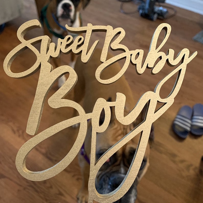 Sweet Baby Boy Cake Topper Baby Shower Cake Topper Rustic Etsy