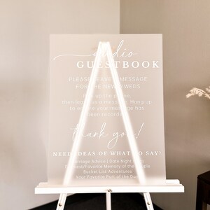 Audio Guestbook Acrylic Sign Telephone Guestbook Wedding Sign Phone Guest Book Frosted Acrylic Wedding Signage Leave A Message Wedding Sign image 10