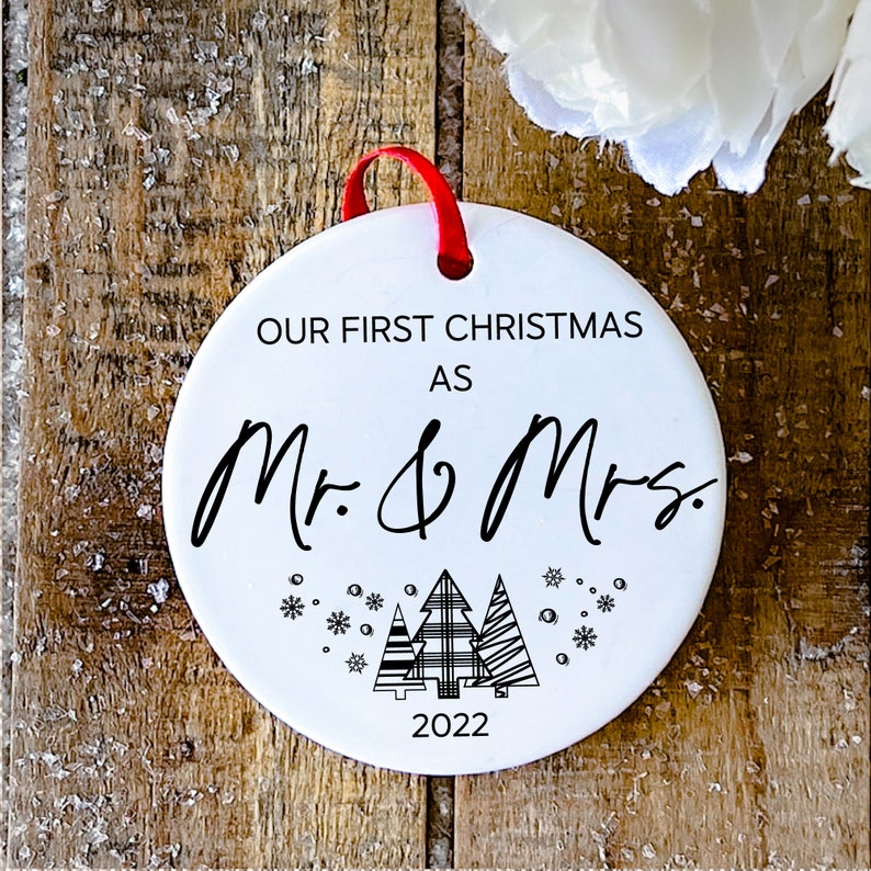 1st Christmas Married Ornament 2022 Mrs And Mrs First Christmas Married Ornament 2022 Mr & Mrs First Christmas Etsy