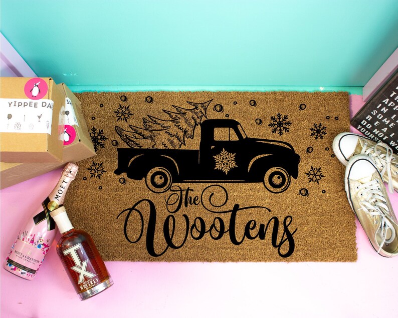 Christmas Doormat Personalized Christmas Decor Holiday Etsy