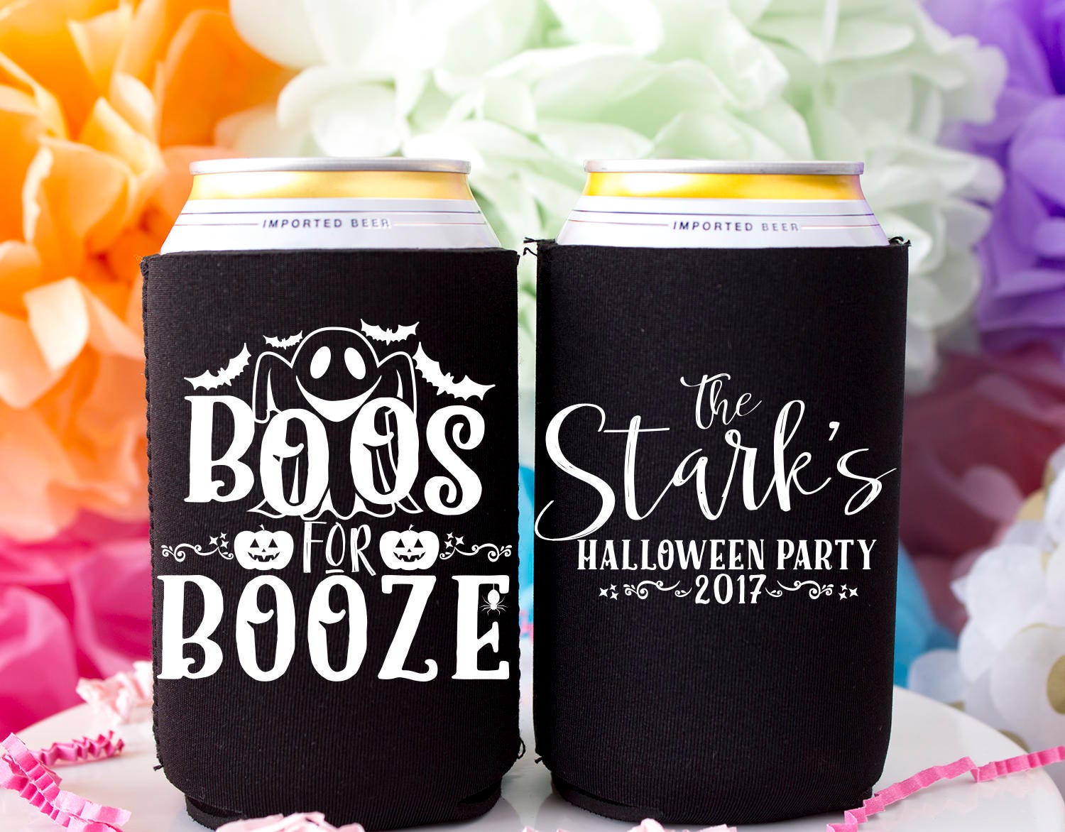 Halloween Sleeves Koozies for Cans Drink Cooler Witch Be Crazy Party Beer  Cover