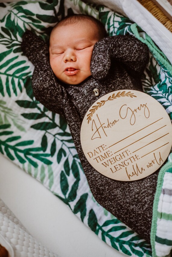 thumbnail image 2 of Baby Name Sign Baby Announcement Sign, Hello World Newborn Sign, Wooden For Nursery, Birth Announcement Sign For Hospital, Welcome Baby Arrival Sign Announcement Board For Photo Prop Baby Shower Name Sign For 2 of 10