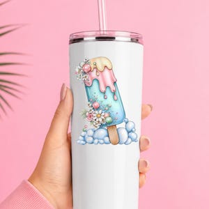 Bubble Ice Pop UV DTF Decal Daisy Frozen Treat Sticker Cup Decal Glass Decal Tumbler Sticker Sweet Treat Gift Bild 7