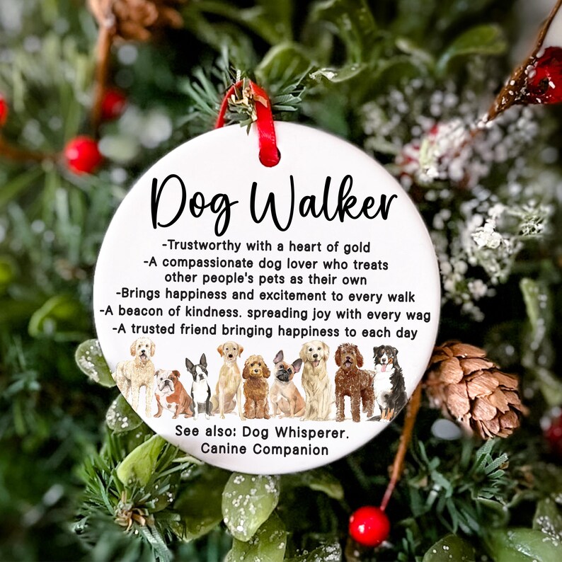 Dog Walker Gifts Dog Walker Christmas Ornament 2024 Dog Daycare Best