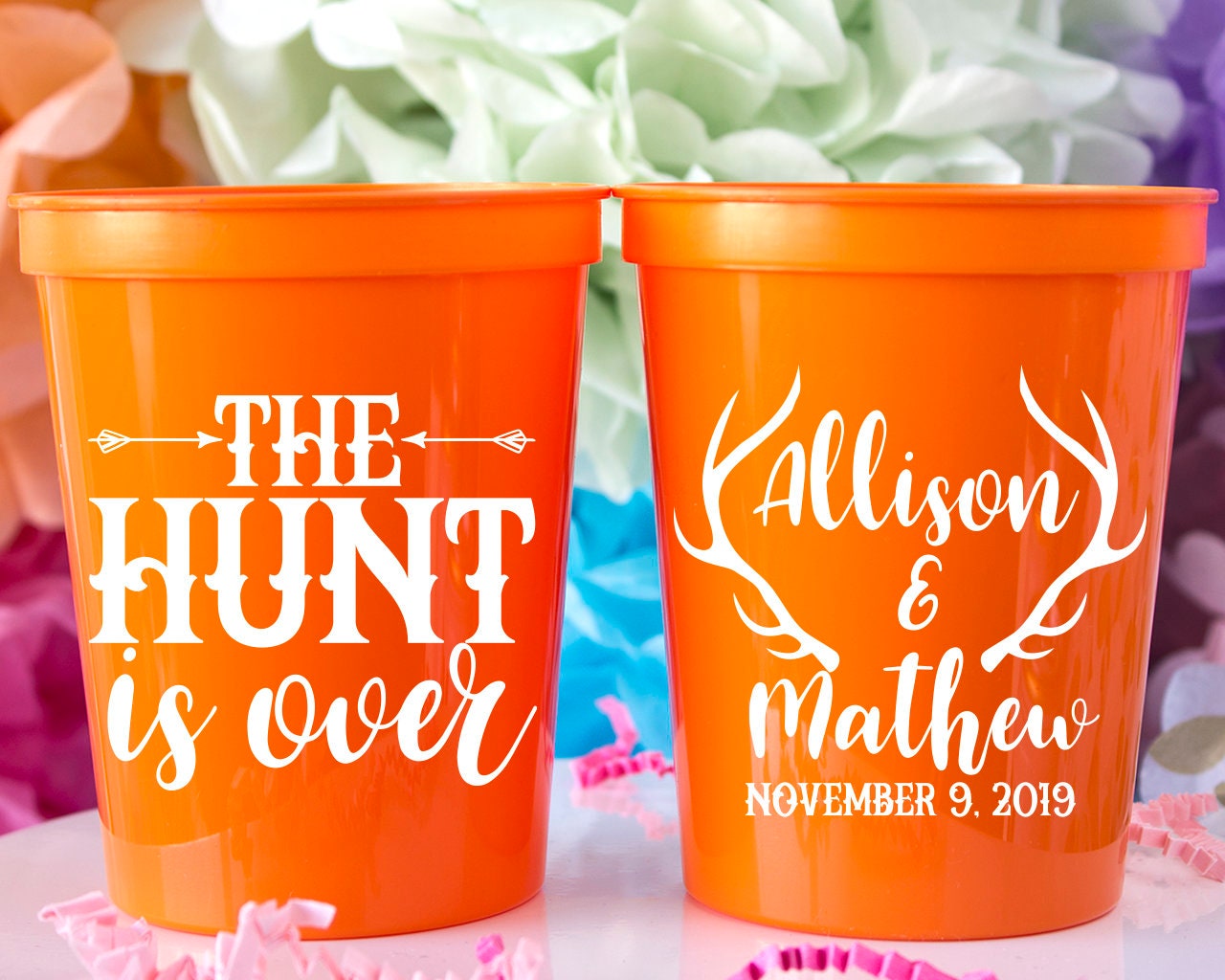 The Hunt is Over Cups Rustic Wedding Country Wedding Favors | Etsy