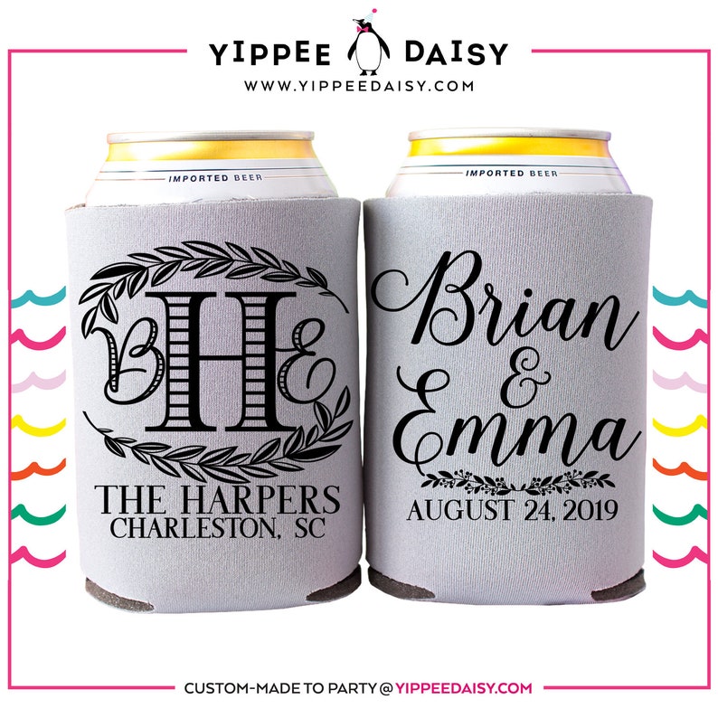 Personalized Can Cooler Wedding Can Cooler Wedding Favors for Etsy