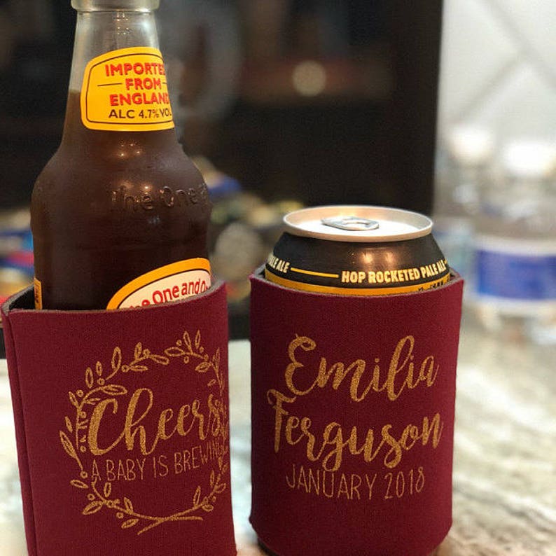 Custom Beer Can Coolers Personalized Wedding Favor Baby Shower Etsy