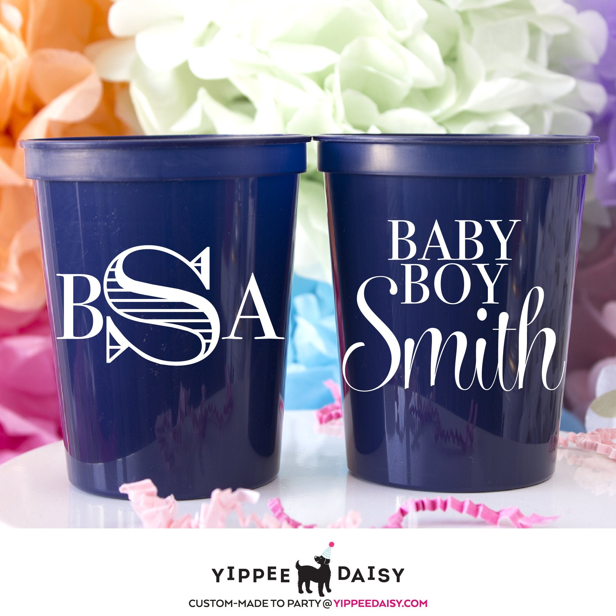 Baby Shower Personalized Cups Gender Reveal Party Cups Etsy