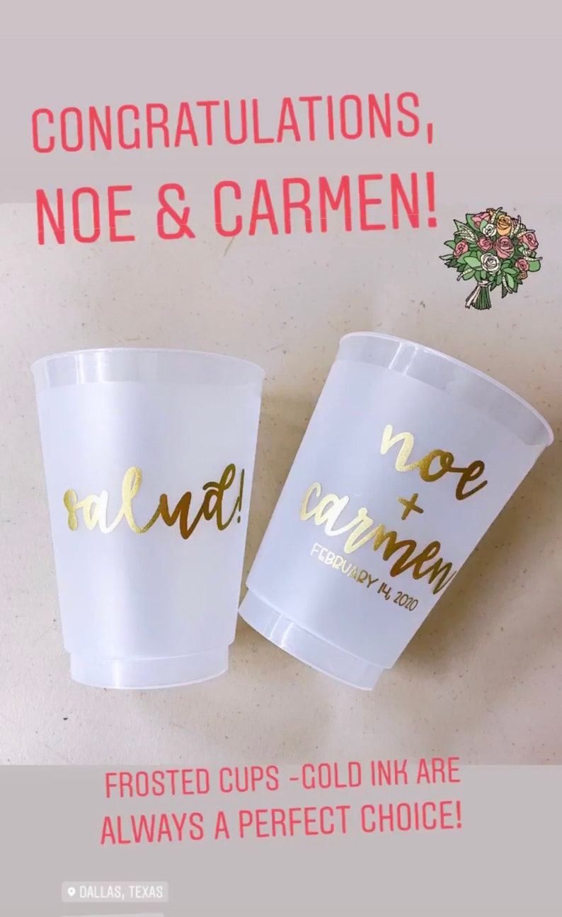 Personalized Frosted Cups Wedding Favors for Guests Wedding Etsy