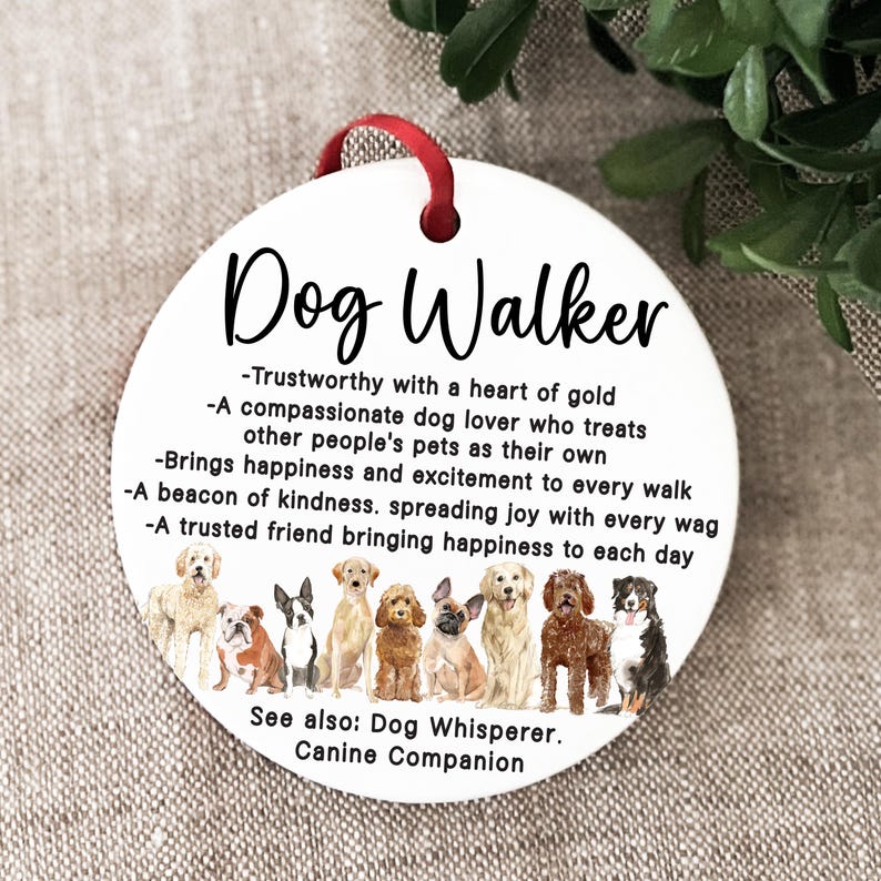 Dog Walker Gifts Dog Walker Christmas Ornament 2024 Dog Daycare Best
