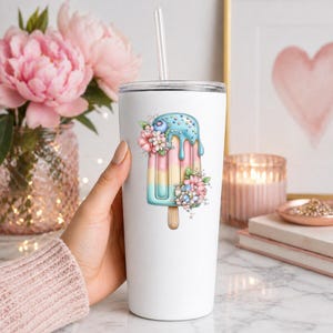 Blueberry Ice Pop UV DTF Decal Cottage Frozen Treat Sticker Cup Decal Glass Decal Tumbler Sticker Dessert Gift image 10