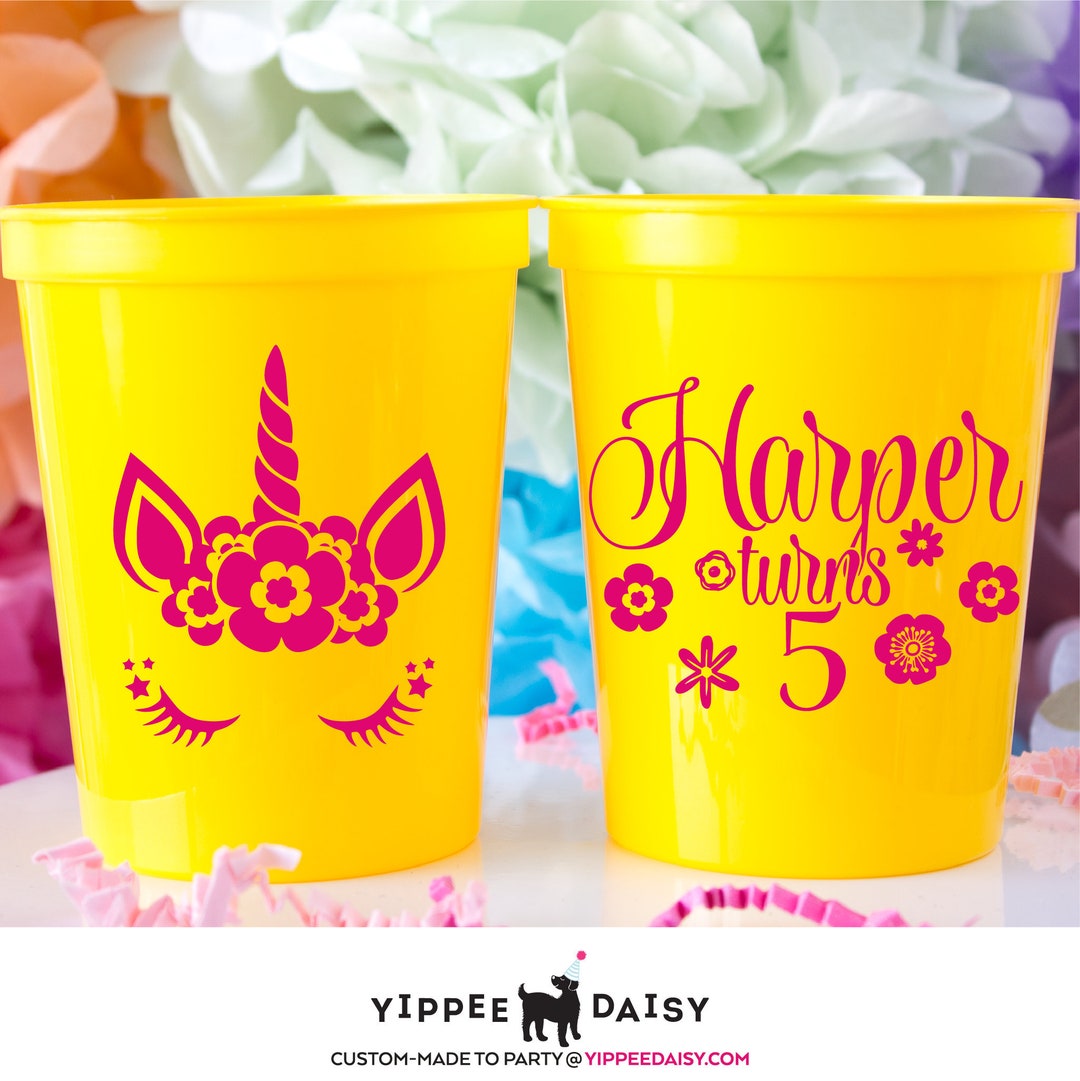 Unicorn Party Favor Cup Unicorn Birthday Cups Plastic Etsy