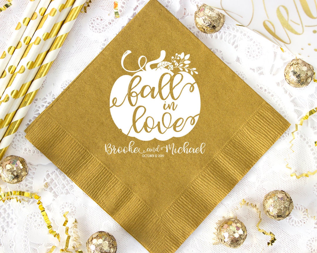 Personalized Wedding Napkins Custom Cocktail Napkins Fall Wedding Ideas