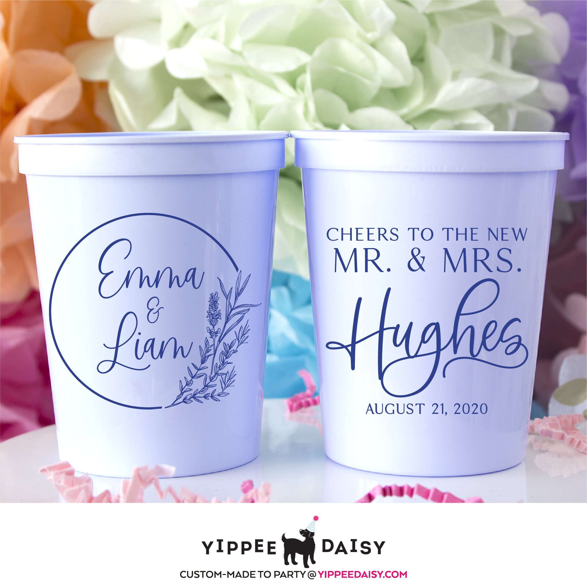 Wedding Reception Cups Personalized Cups Plastic Cups Printed Etsy