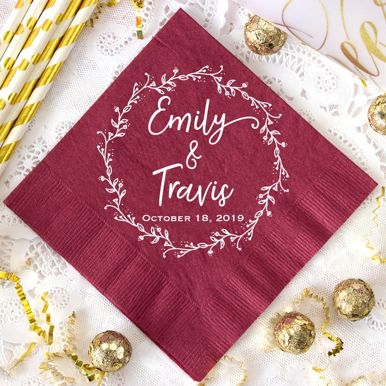 Personalized Cocktail Napkins Beverage Napkins Foil Etsy