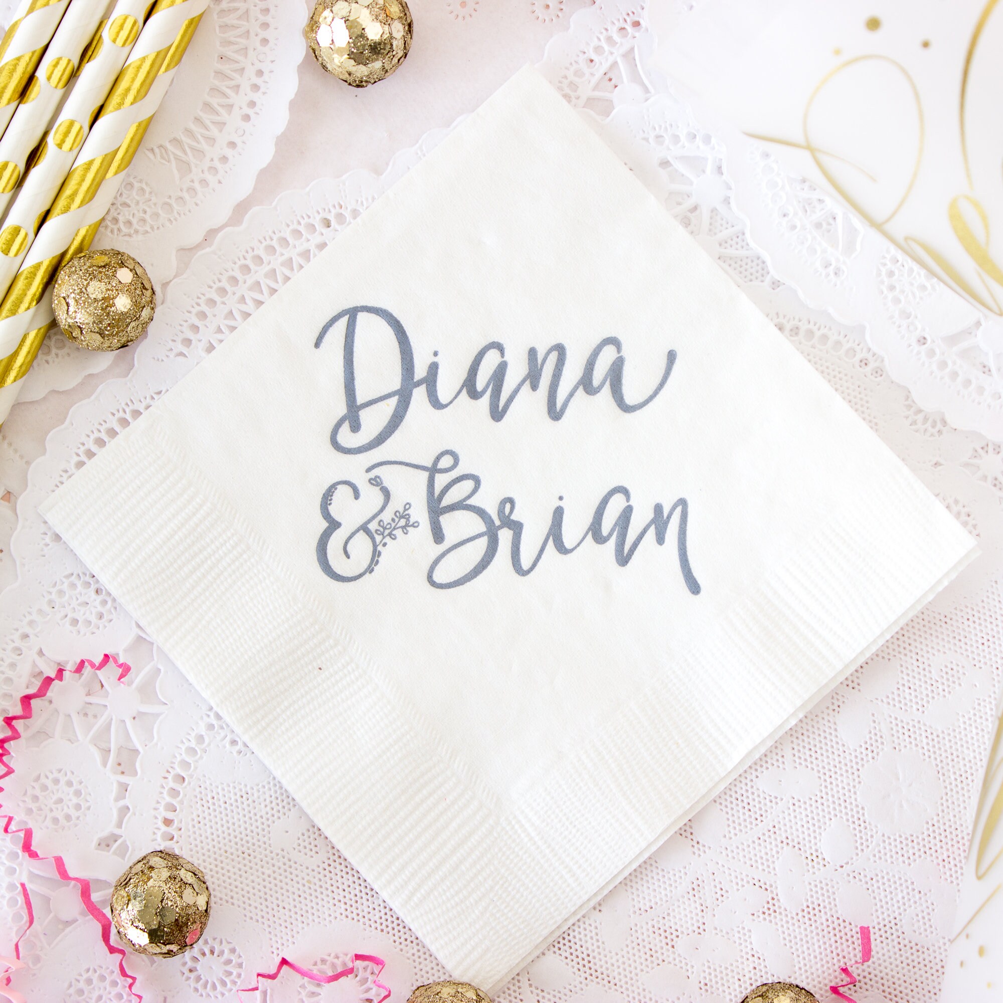 Personalized Napkins Rustic Wedding Napkins Beverage Etsy