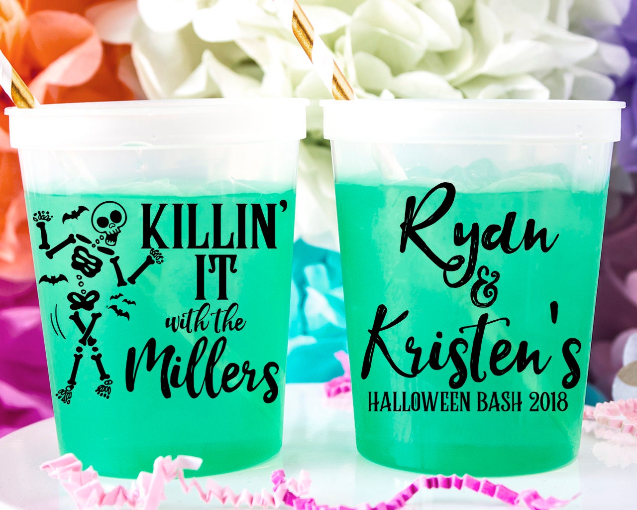 Funny Halloween Reusable Plastic Cups Personalized Stadium Etsy