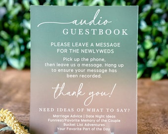Audio Guestbook Acrylic Sign Telephone Guestbook Wedding Sign Phone Guest Book Frosted Acrylic Wedding Signage Leave A Message Wedding Sign