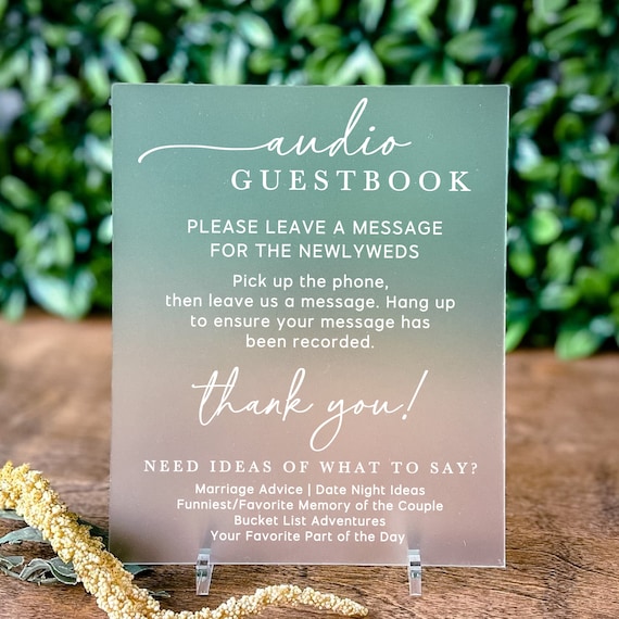 Audio Guestbook Acrylic Sign Telephone Guestbook Wedding Sign Phone Guest Book Frosted Acrylic Wedding Signage Leave A Message Wedding Sign