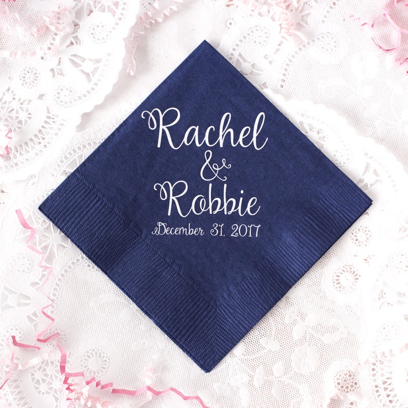 Wedding Napkins Personalized Napkins Anniversary Napkins Etsy
