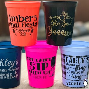 Bridal Party Gifts Bach Party Gifts Custom Plastic Cups Bridal Party Cups Party Favor Plastic Party Cups Personalized Cups Bride Tribe Cups