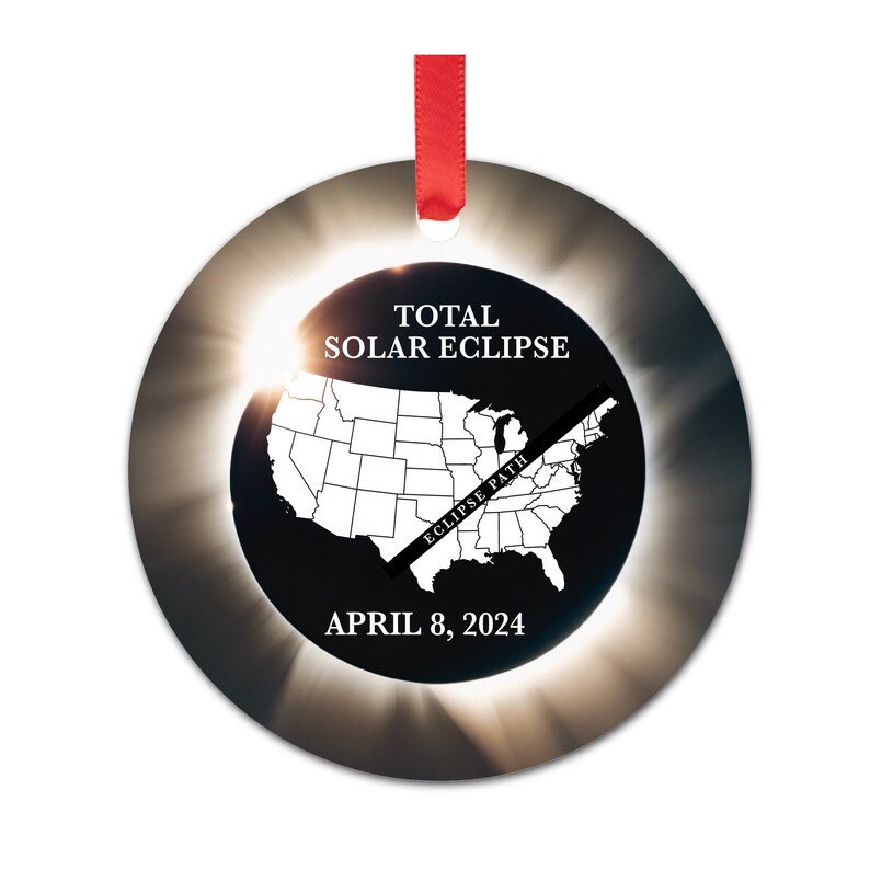 Solar Eclipse Ornament 2024, 2024 Total Solar Eclipse Ornament, Solar Eclipse Party Supplies, Solar Eclipse Keepsake, Eclipse Decorations 画像 8