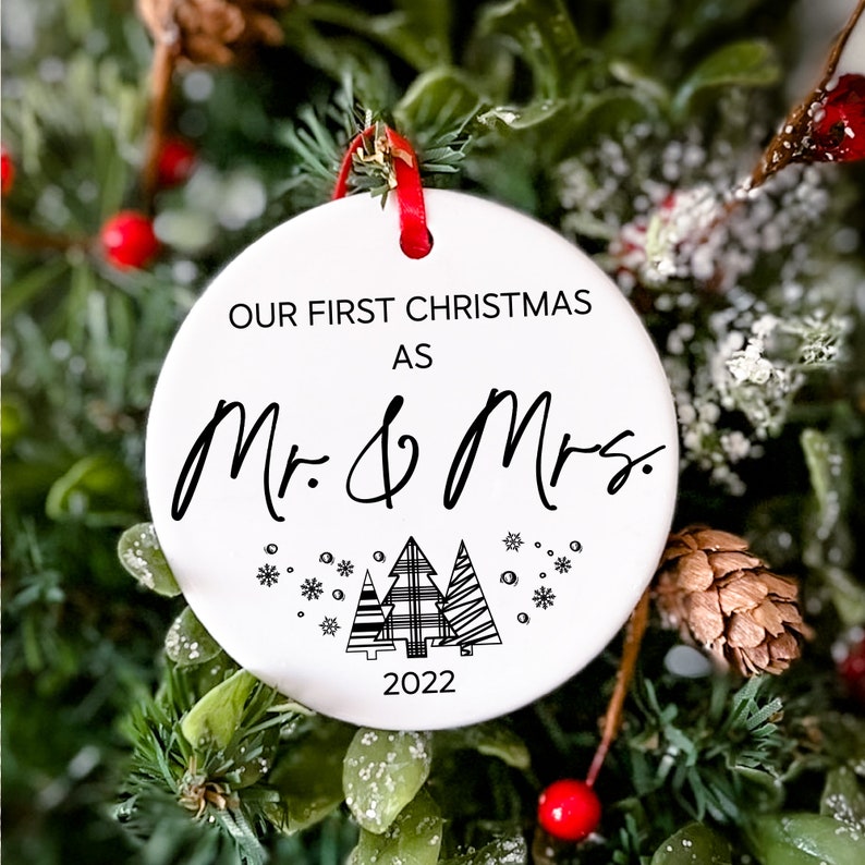 1st Christmas Married Ornament 2022 Mrs And Mrs First Christmas Married Ornament 2022 Mr & Mrs First Christmas Etsy
