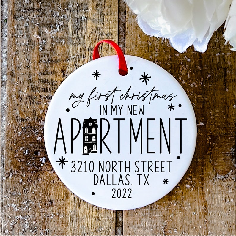 My First Apartment Ornament New Home Keepsake New House Ornament First Apartment Ornament Personalized New Address Gift for Her bild 6