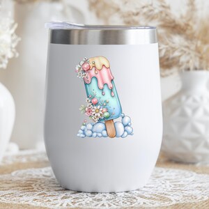 Bubble Ice Pop UV DTF Decal Daisy Frozen Treat Sticker Cup Decal Glass Decal Tumbler Sticker Sweet Treat Gift Bild 4