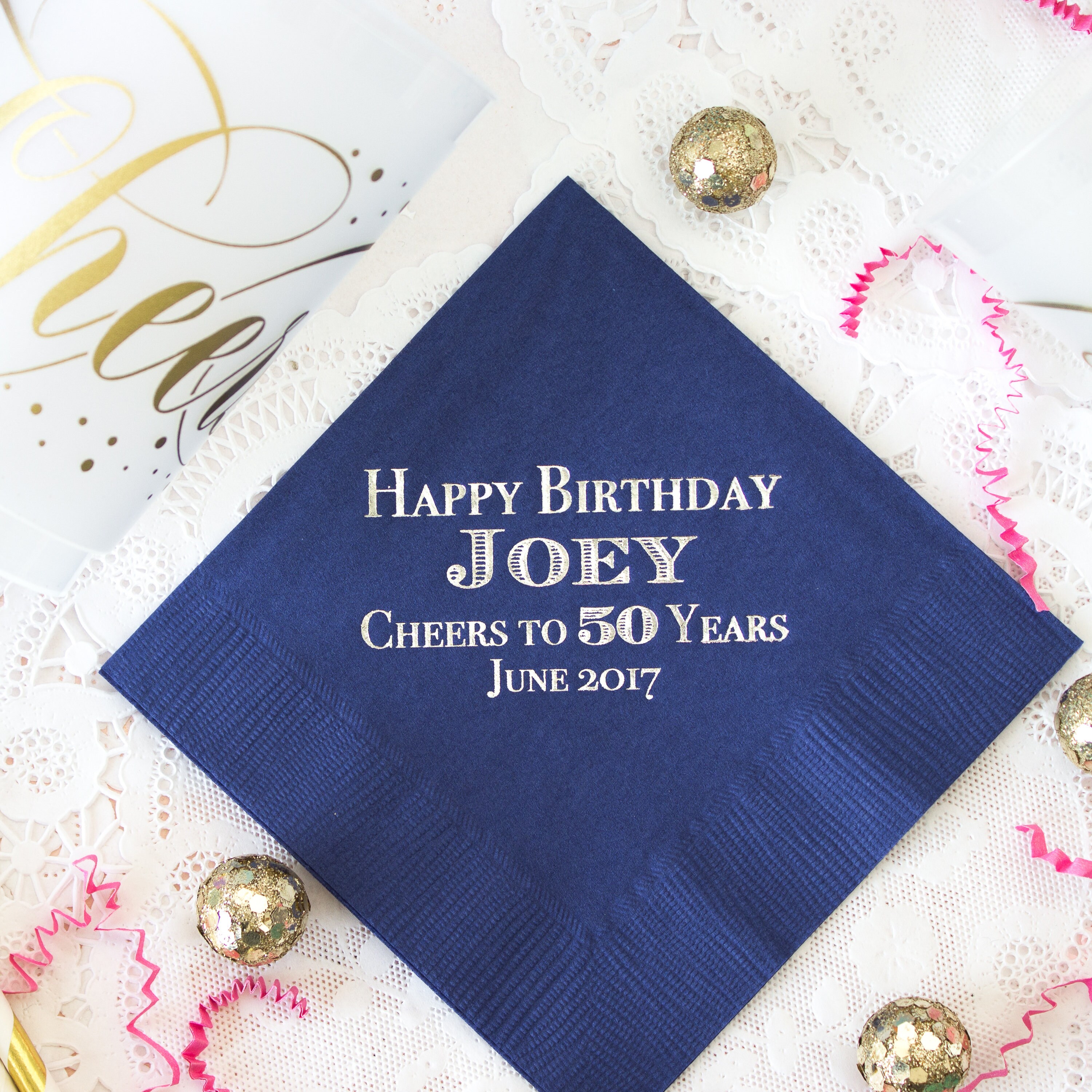 Happy Birthday Napkins Birthday Party Napkins Personalized Etsy