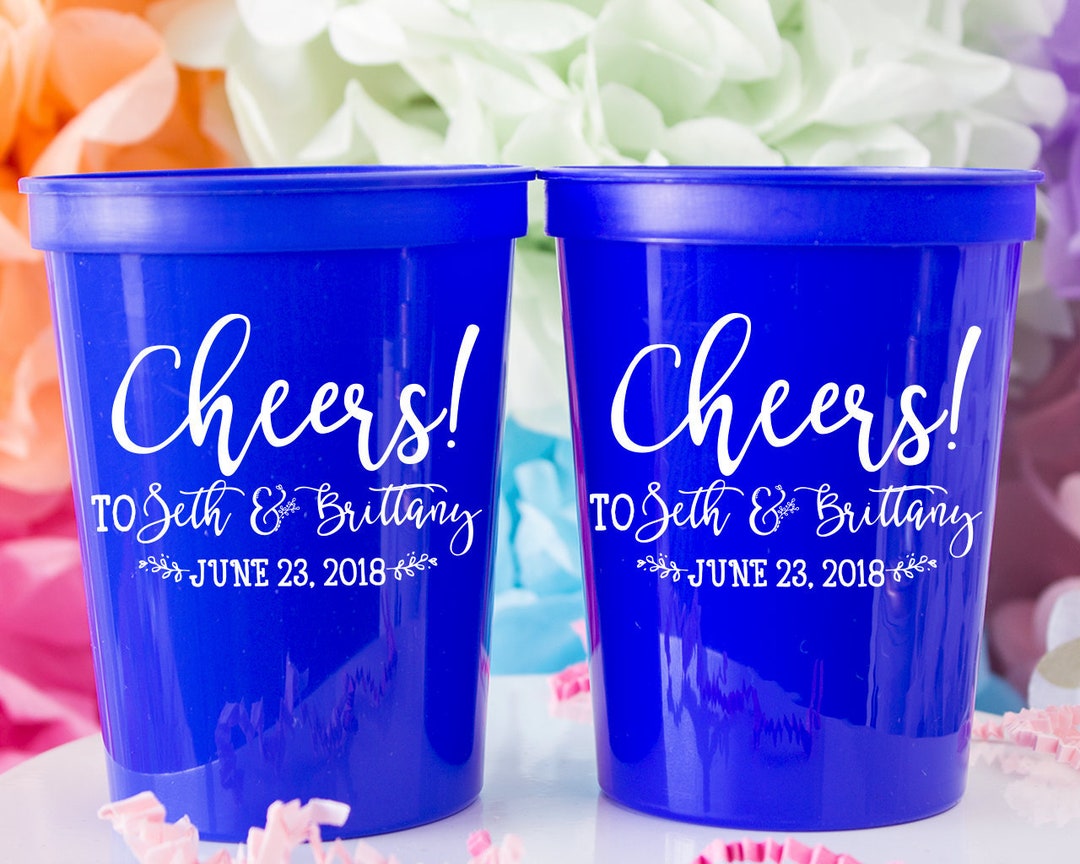 Personalized Wedding Cups Wedding Favors for Guests Cheers Plastic