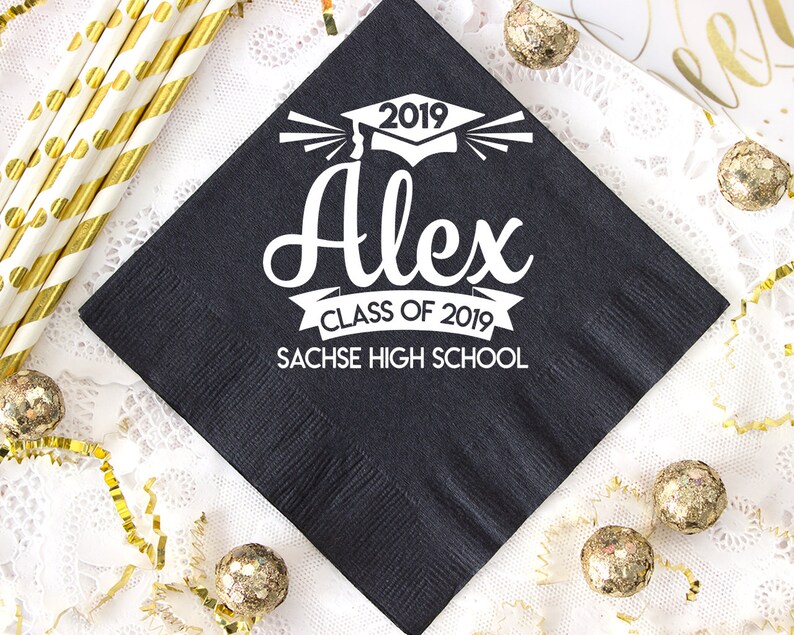 Graduation Napkins Personalized Napkins Congrats Grad Class Etsy