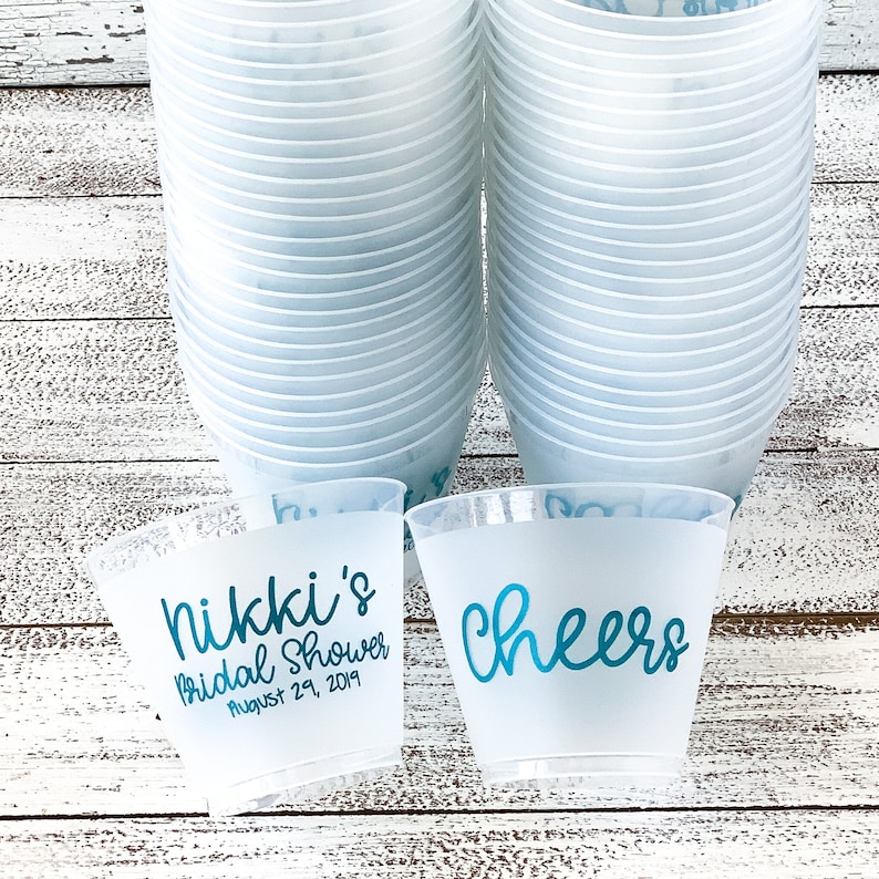 Bridal Shower Cups, Cheers Party Cups, 9oz Wine Cups, Frost Flex Wine Cups, Bachelorette Party Cups, 9 ounce Wine Cups, Plastic Wine Cups image 6