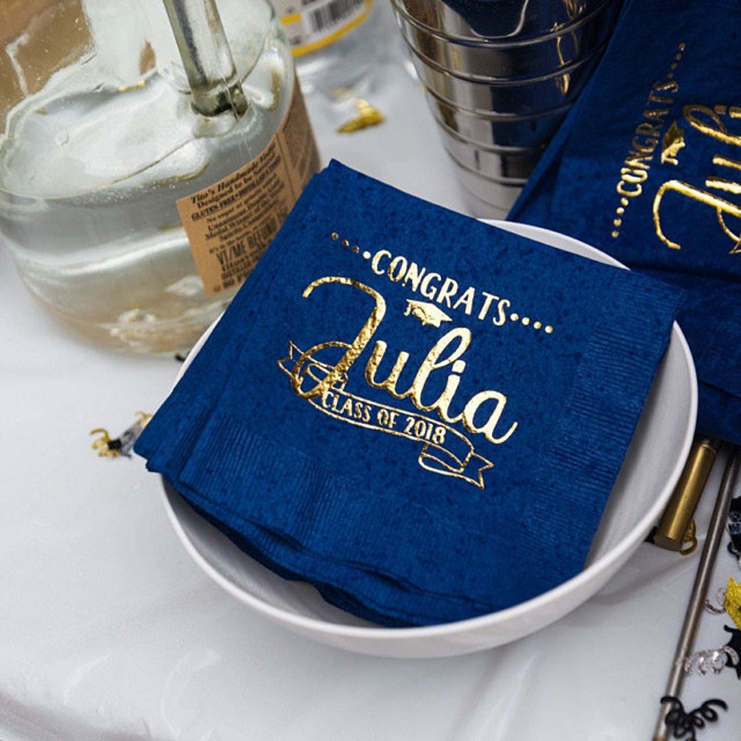 Personalized Graduation Napkins, Class of 2024, Graduation Party Decor