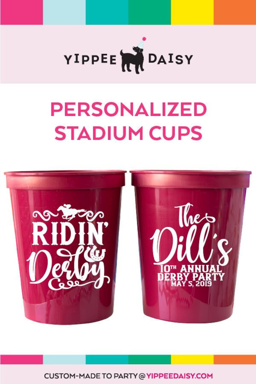 Kentucky Derby Cups Custom Party Cups Ridin' Derby Etsy