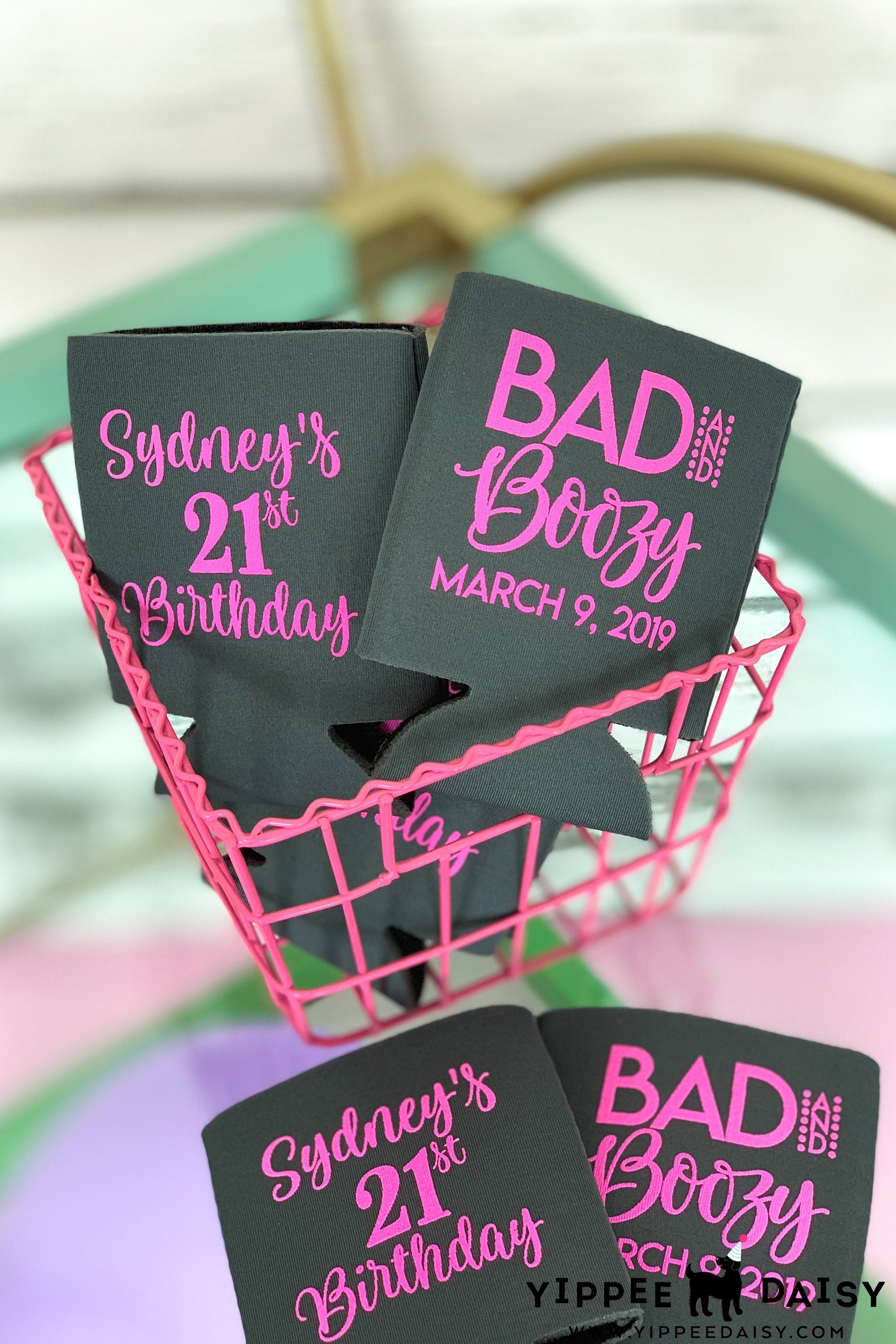 21st Birthday Party Favors Personalized Can Coolers Legal AF Custom Party  Favors Bad & Boozy Party Decorations Beer Coolers Party Gifts 