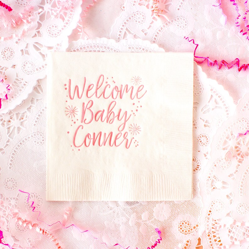 Baby Shower Napkins Baby Personalized Napkins Baby Etsy