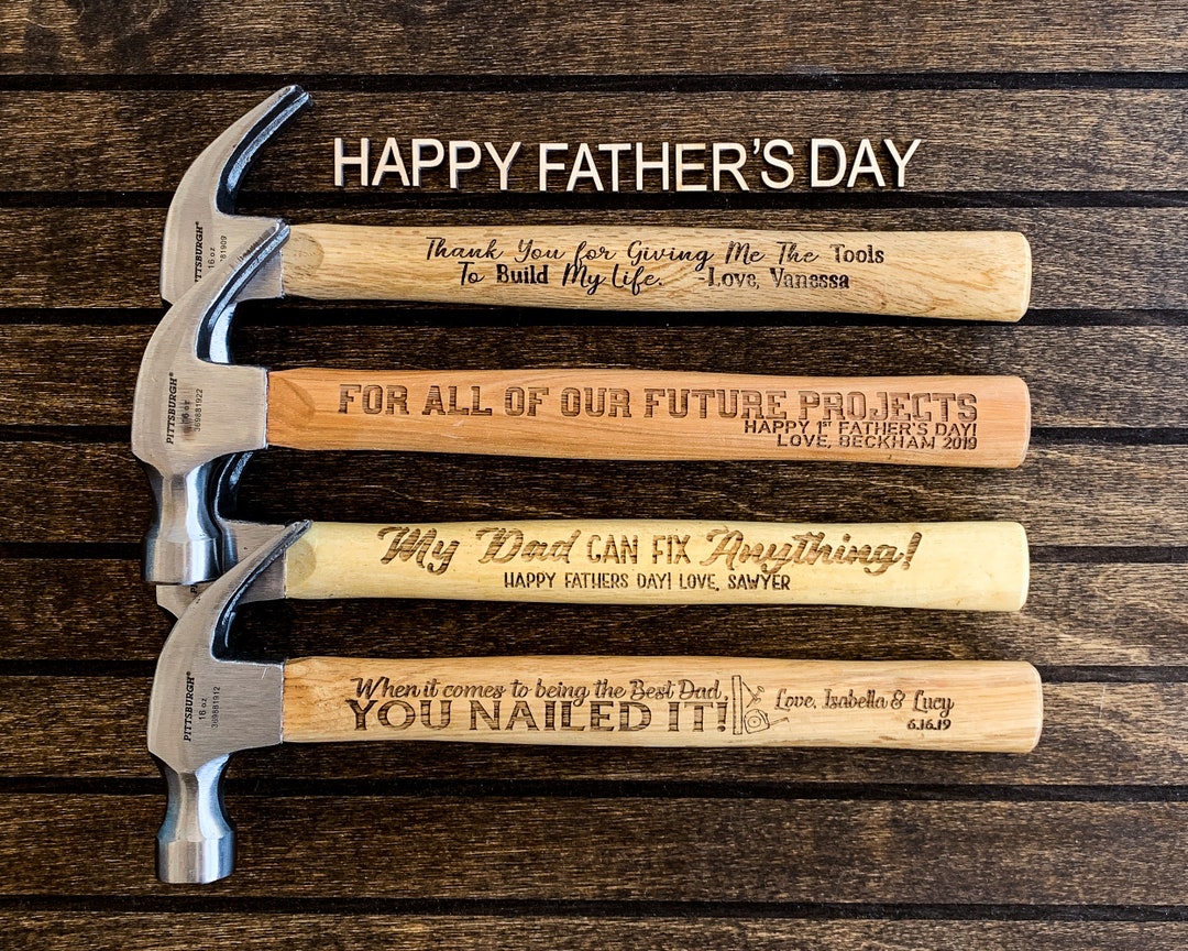 Fathers Day Gift for Dad From Kids Personalized Hammer First
