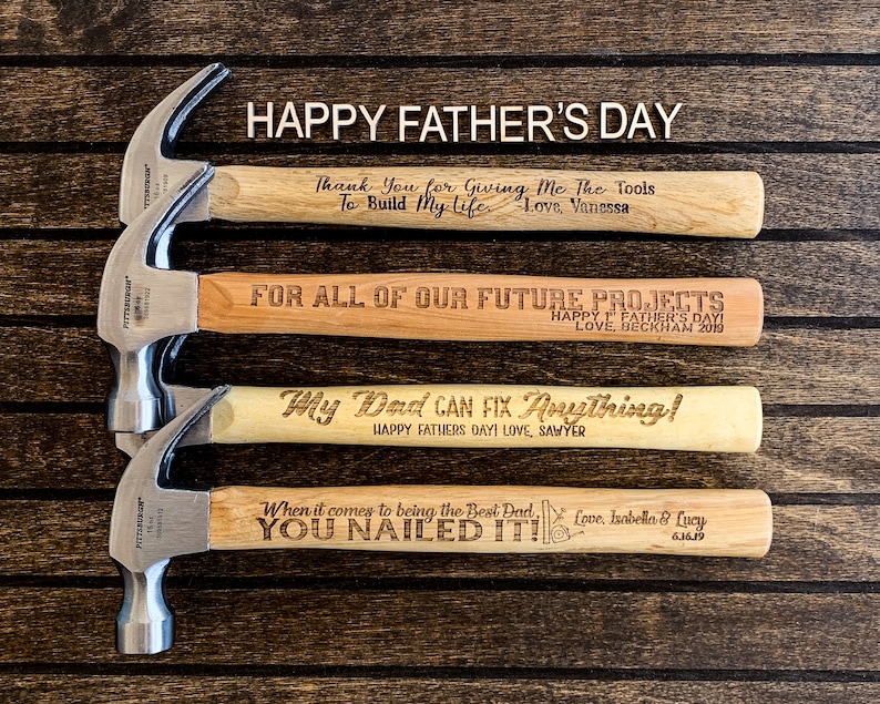 Fathers Day Gift for Dad from Kids Personalized Hammer First Fathers Day From Daughter Son Grandpa Papa Present for Dad Engraved Hammer photo