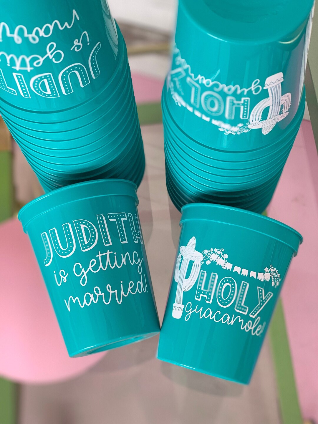 Bachelorette Party Cups, Holy Guacamole, Fiesta Bachelorette Cups, Custom Stadium Cups