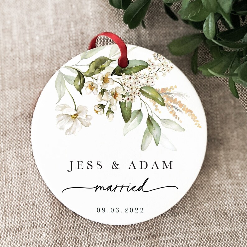 2022 Newlywed Christmas Ornament Married Ceramic Ornament 2022 Gift Newlywed Gift Mr & Mrs Etsy