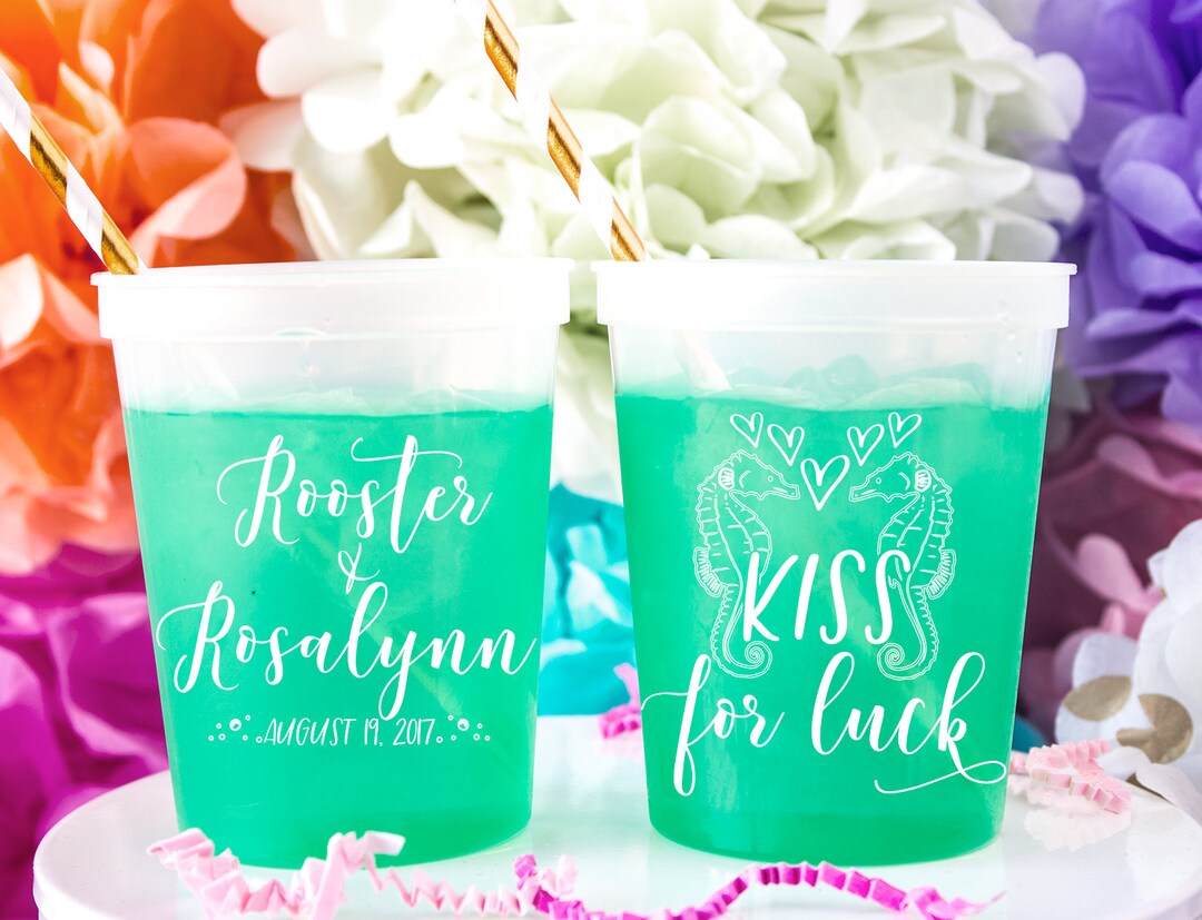 Personalized Wedding Cups Beach Wedding Favors for Guests Etsy