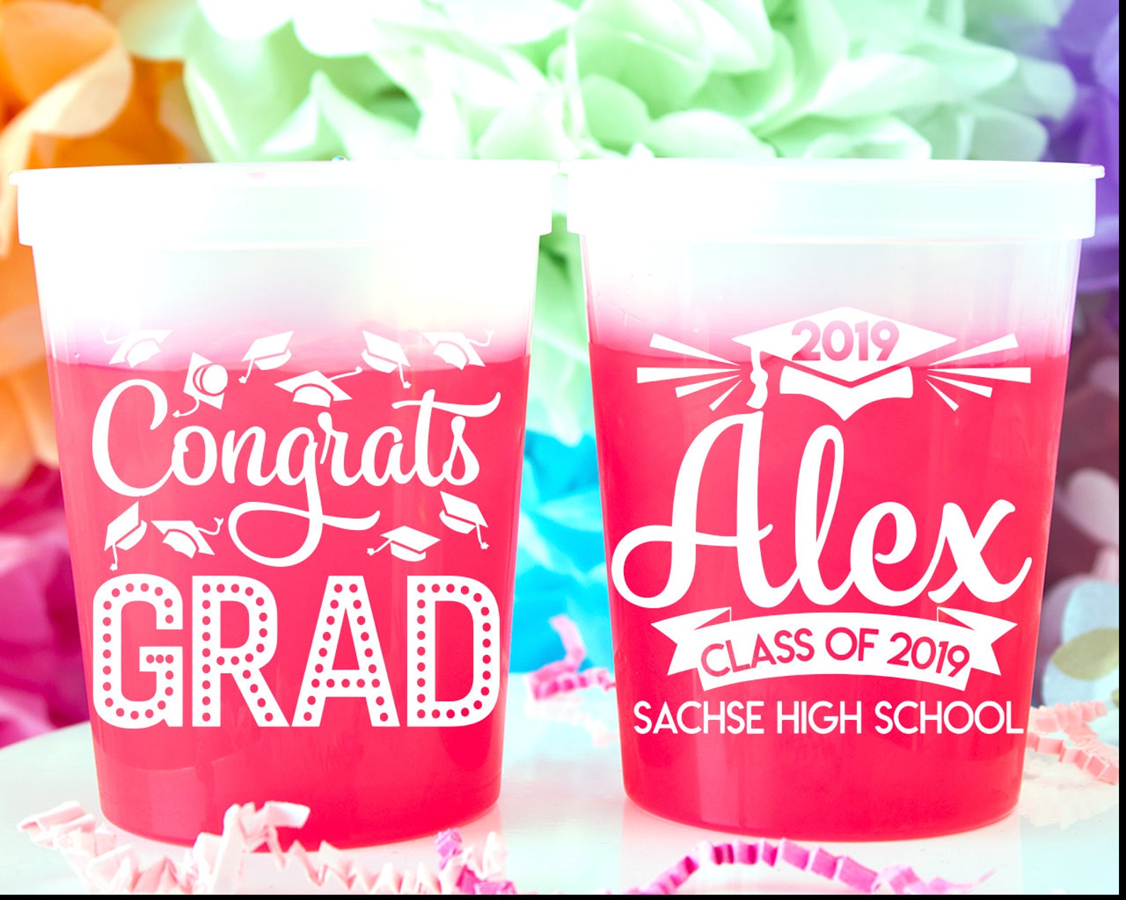 Graduation Cups Congrats Grad Personalized Stadium Cups Etsy