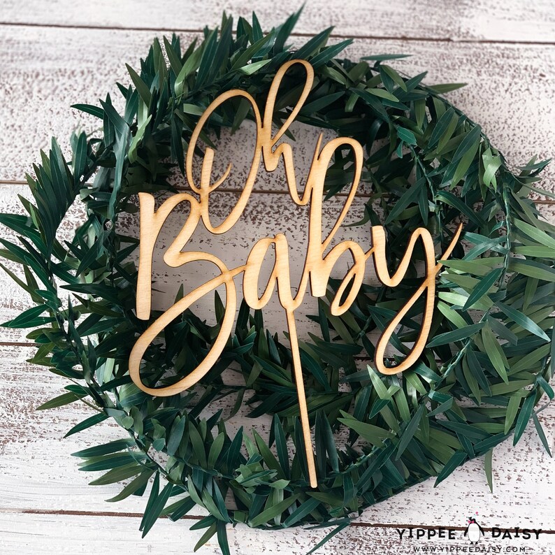 Oh Baby Cake Topper Custom Cake Topper Baby Shower Cake Etsy