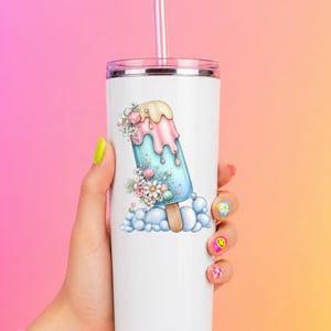 Bubble Ice Pop UV DTF Decal Daisy Frozen Treat Sticker Cup Decal Glass Decal Tumbler Sticker Sweet Treat Gift Bild 6