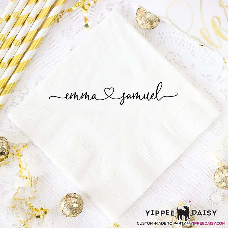 Personalized Napkins Engagement Party Napkins Custom Wedding Etsy