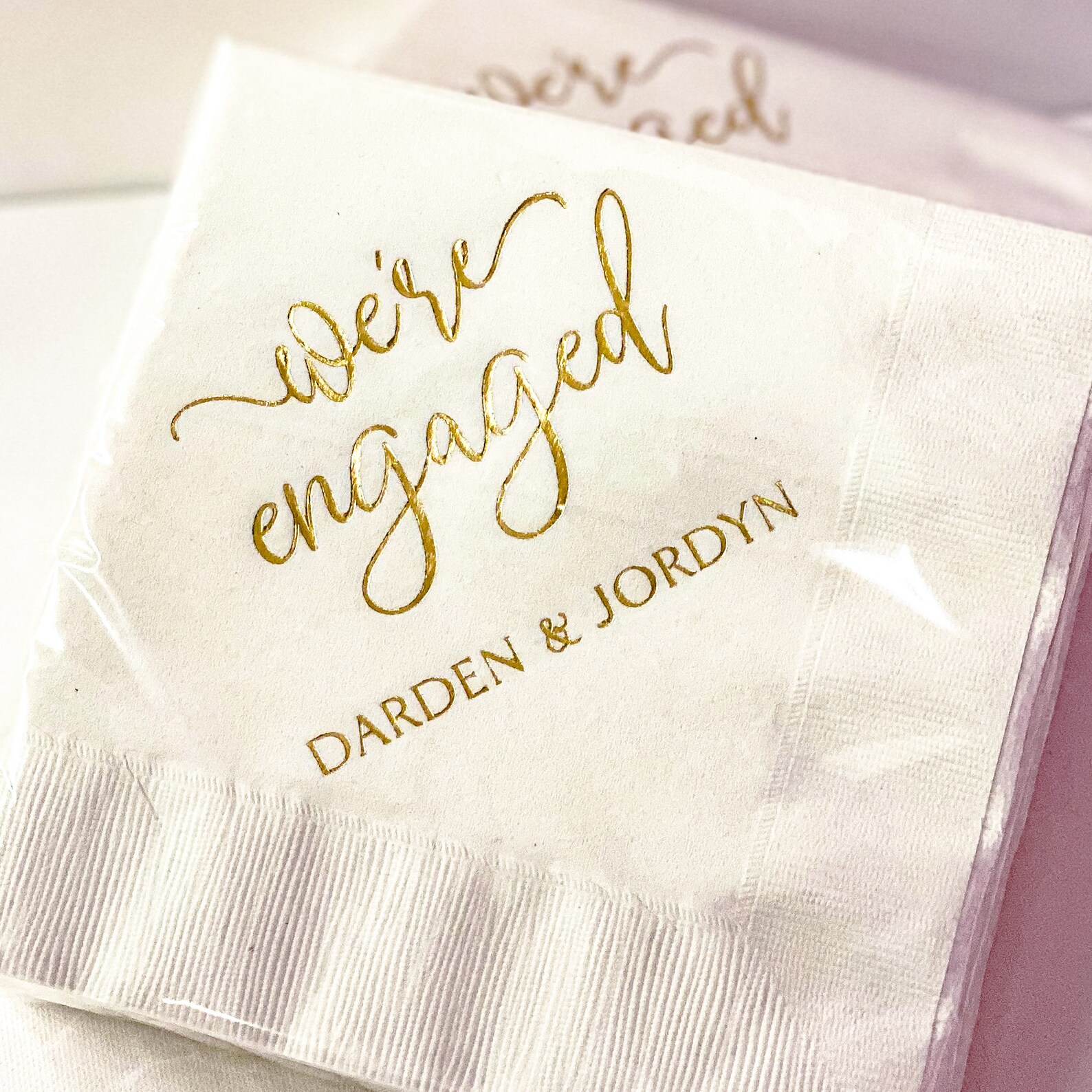 We're Engaged Napkins Engagement Party Decorations Etsy