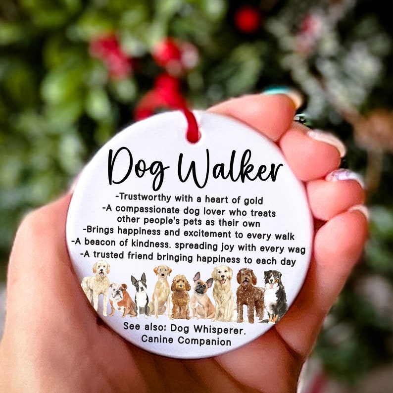 Dog Walker Gifts Dog Walker Christmas Ornament 2024 Dog Daycare Best
